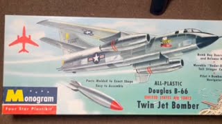 Monogram 1955 Douglas B66 Jet Bomber Vintage Model Kit Review and Unboxing [upl. by Ladnor]