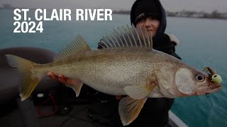 Winter Walleye Fishing on the St Clair River 2024 walleyefishing winterwalleye [upl. by Nalorac]