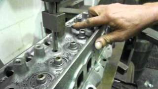 How to modify V8 heads for doubletriple valve springs and mechanical valve stem seals [upl. by Annairam]