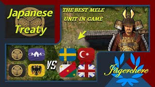 Your Most Favorite Strategy IS BACK  4v4 Treaty with Japanese  AOE III DE [upl. by Melamie]