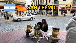 San Telmo  Mayo 2024  Argentina 4K [upl. by Broeder]