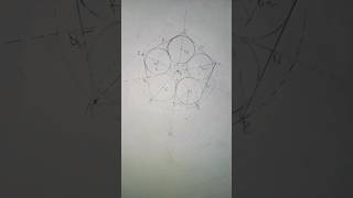 To construct a regular pentagon of side 5cm inscribed 5 equal circle in it art construction [upl. by Meldon]