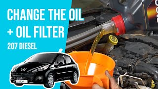 Change the oil and the oil filter PEUGEOT 207 14 HDI🛢 [upl. by Sheedy]