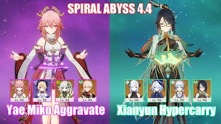 C0 Yae Miko Aggravate amp C0 Xianyun Ayaka Hypercarry  Spiral Abyss 44  Genshin Impact [upl. by Feucht]