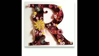 qulling paper art  qulling paper Letter R design ideas [upl. by Enileuqcaj526]