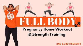 Safe amp Effective Full Body Pregnancy Home Workout 2nd  3rd Trimester [upl. by Nnanerak923]