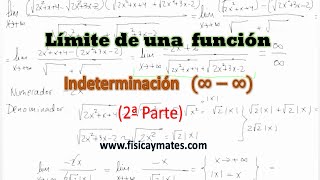 Indeterminación infinito menos infinito 2  Límite de una función [upl. by Temhem279]