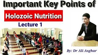 Important MDCAT Key Points of Holozoic Nutrition Lecture 1 [upl. by Erdried526]