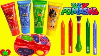 Genie Teaches Colors with PJ Masks Paints Catboy Owlette and Gekko [upl. by Orhtej]