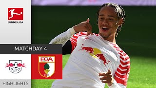 Xavi Show  RB Leipzig  FC Augsburg 30  Highlights  Matchday 4 – Bundesliga 202324 [upl. by Gaivn]