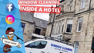 WINDOW CLEANING  INSIDE A HOTEL [upl. by Norrehc]