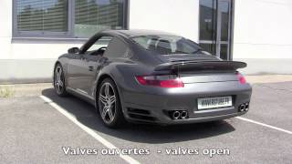 Porsche 997 Turbo sport exhaust  SCART Valvetronic [upl. by Edlitam]