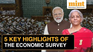 Budget 2024 Economic Survey Explained In 5 Minutes  Key Highlights Of Economic Survey [upl. by Zelten211]