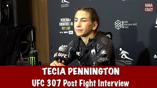 Tecia Pennington Reveals what she told Carla Esparza in cage tells fans Boo Hoo to you  UFC 307 [upl. by Ahsekal]