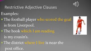 Restrictive and Non Restrictive Adjective Clauses [upl. by Nnaeiluj487]