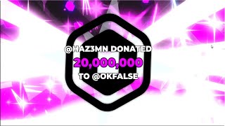 Hazem Donates 40M Robux Roblox Pls Donate [upl. by Nawud]