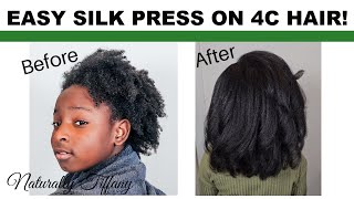 Simple Silk Press  Type 4C Hair  Kids Natural Haircare [upl. by Anaerol509]