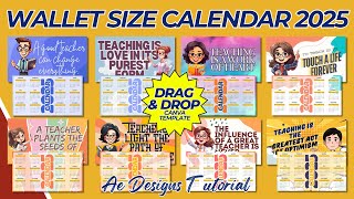 TEACHERS DAY WALLET SIZE CALENDAR 2025  CANVA TEMPLATE EDITABLE [upl. by Mauro]