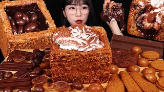 로투스 초코 푸딩 크림 범벅 디저트 먹방 Lotus Biscoff Chocolate Pudding Cream ASMR MUKBANG eating sounds [upl. by Nowad]