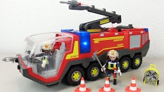 Playmobil Flughafenlöschfahrzeug 5337 auspacken seratus1 Feuerwehr Neuheit 2016 [upl. by Braunstein]