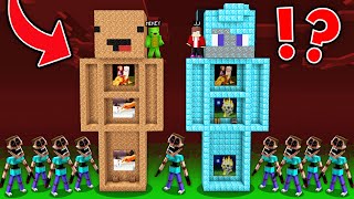 JJs RICH Statue vs Mikeys POOR Statue BASE vs SCARY MIMICS APOCALYPSE in Minecraft Maizen [upl. by Dnomso]