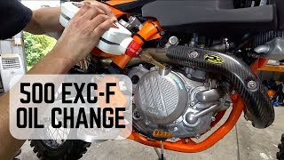 KTM 500 EXCF oil change [upl. by Avitzur]