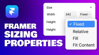 Framer sizing properties Fixed Fill Relative and Fit Content Detailed Explaination for Beginner [upl. by Aronos]