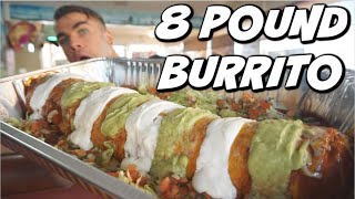 MASSIVE 8LB MEXICAN BURRITO CHALLENGE Biggest Burrito I Have Ever Seen  Man Vs Food  California [upl. by Melnick432]