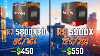 RYZEN 7 5800X3D vs RYZEN 9 5900X  Test in 5 Games  1440p [upl. by Annawit806]