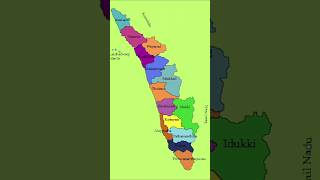 Kerala Map maps kerala district facts shortsfeed youtubeshorts studytips studymotivation [upl. by Lamahj]