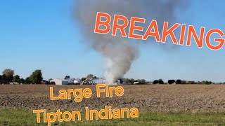 Large Barn Fire In Tipton Indiana Just South Of Kokomo Breaking News [upl. by Anitnatsnoc]