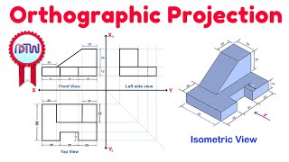 Orthographic Projection from isometric view in Engineering drawing [upl. by Hendren]