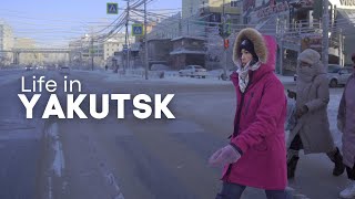 Walking around Yakutsk  public transport openair market and building at 50°C 58°F [upl. by Kwon]