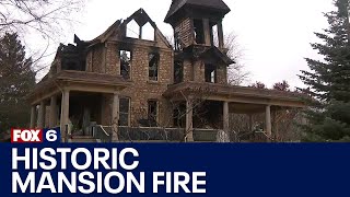 Burlington historic mansion owner arrested after fire  FOX6 News Milwaukee [upl. by Karole]