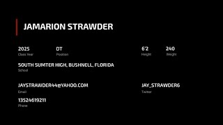 Jamarion Strawder 2025 DT [upl. by Rebe179]