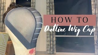 Step By Step How to Outline Wig Cap for Sewing Machine Wig Method [upl. by Aldred342]