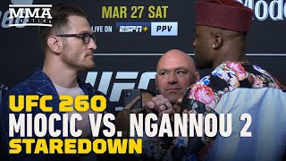 UFC 260 Stipe Miocic vs Francis Ngannou 2 Face Off  MMA Fighting [upl. by Supat]