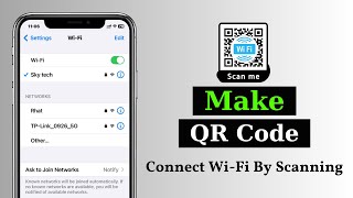 How To Create QR Code For WiFi Password on iPhone  Share Your WiFi Connection by QR Code [upl. by Yelad673]