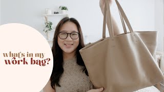 Whats In My Work Bag  Cuyana Easy Tote [upl. by Narud]