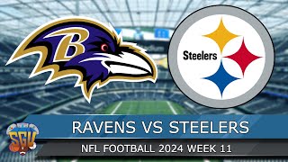 Baltimore Ravens vs Pittsburgh Steelers  NFL Week 11 2024 Full Game Highlights Madden 25 Sim [upl. by Conlon]