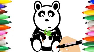 How to draw panda for kidshow to draw panda easyhow to draw panda step by step 🐼🐼 [upl. by Akcir]