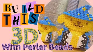 Pompompurin Wizard 3D Perler Build  3D Perler how to build [upl. by Ahdar]