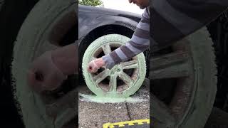 Wheel Snow Foam Short Green automobile printerscorner carcleaning detailing carwash carcare [upl. by Giardap]