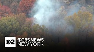 Brush fire in Van Cortlandt Park in the Bronx [upl. by Venditti]