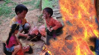 Mom went to pick some pumpkin grass daughter came home from school [upl. by Asa]