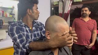 COSMIC STREET INDIAN BARBER HEAD MASSAGE  STREET MAN RELAXING MASSAGE  ASMR [upl. by Nagoh]