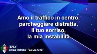 Eurovision 2014 Italy Emma Morreno  quotLa Mia Cittàquot  Lyrics [upl. by Ititrefen]