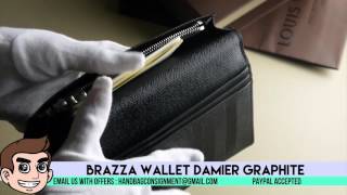 SALE Louis Vuitton Brazza Wallet Damier Graphite for 449 [upl. by Aniara]