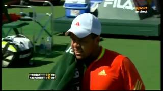 Tsonga Stepanek clash [upl. by Nwahs]