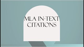 MLA InText Citations [upl. by Ramyaj]